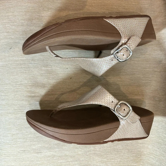 FITFLOP Sz 5 Front Toe Post Flip Flop Style Platform Slip On Slides  Sandals - Picture 7 of 8